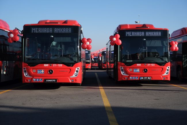 Ankara Büyükşehir Belediyesi, CNG yakıt sistemli Mercedes-Benz Conecto otobüslerini teslim almaya başladı