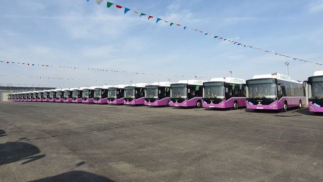 Otokar’ın 50 adet doğalgazlı şehir içi otobüsü Azerbaycan’da hizmete başladı