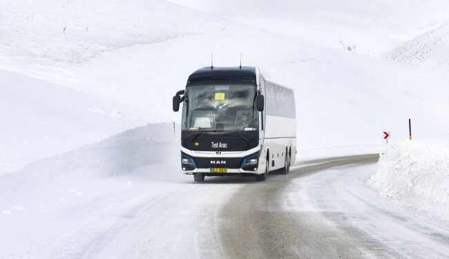 MAN’ın elektrikli otobüsü Lion’s Coach E, Erzurum ve İsveç’te kar ve buza meydan okudu