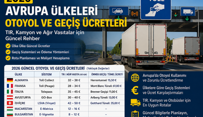 2026 Avrupa Ülkeleri Otoyol ve Geçiş Ücretleri: TIR, Kamyon ve Ağır Vasıtalar İçin Güncel Rehber
